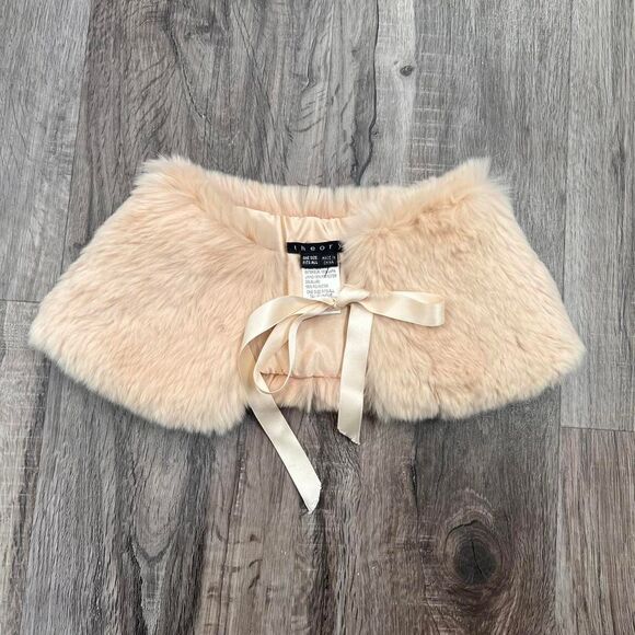 Y2K Theory Rabbit Fur Stole Collar Old Money Luxury - Picture 2 of 6